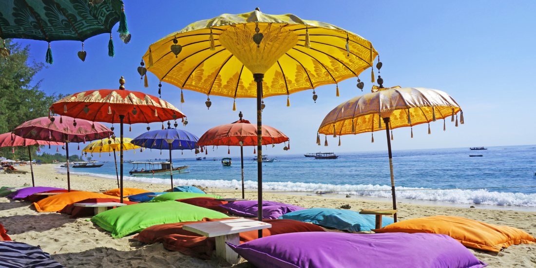 seminyak beach umbrellas