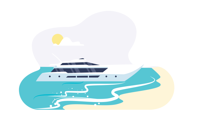 cartoon of a cruise boat